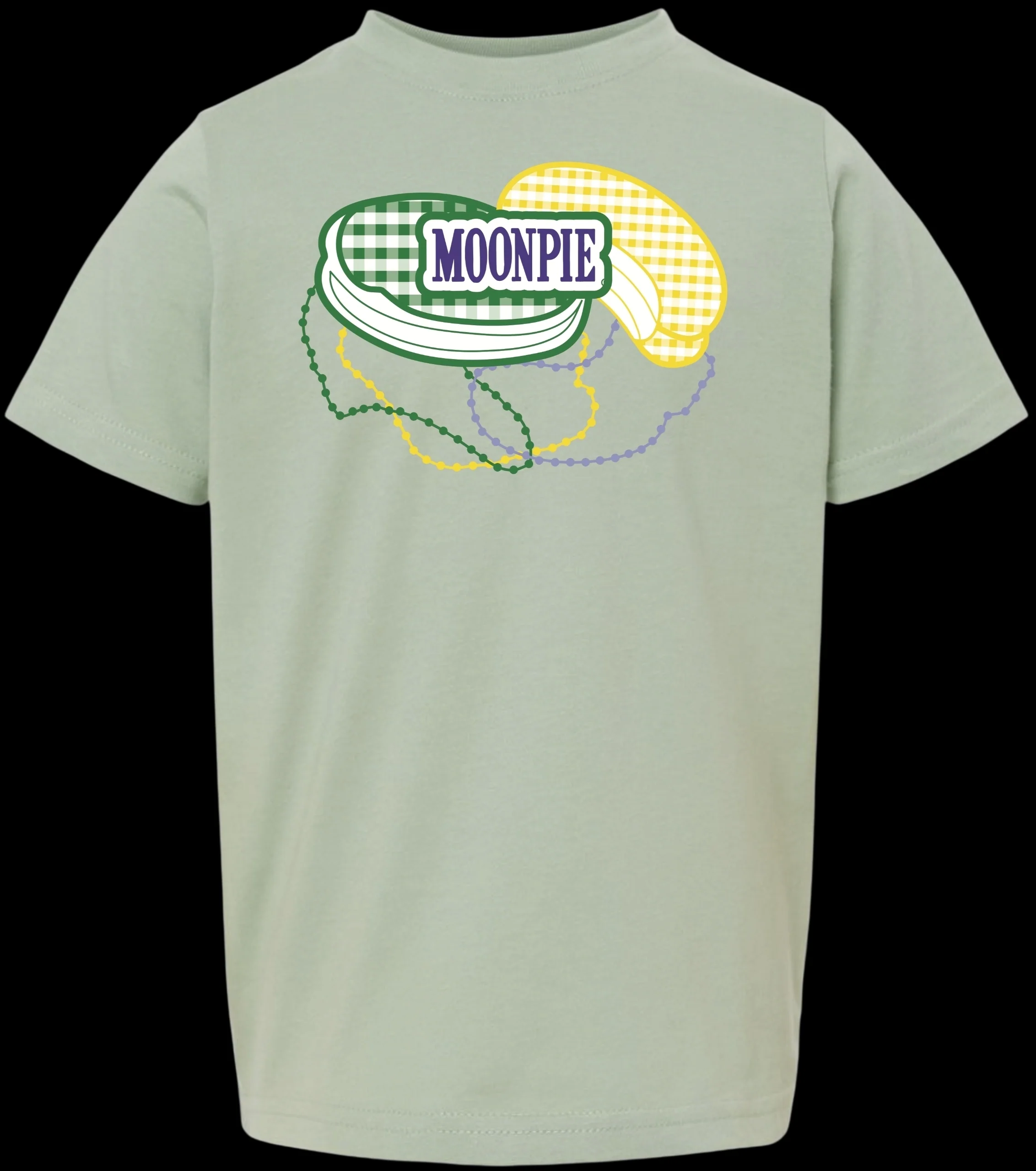 Youth Mardi Gras Beads & Pies Sage Tee - Image 2